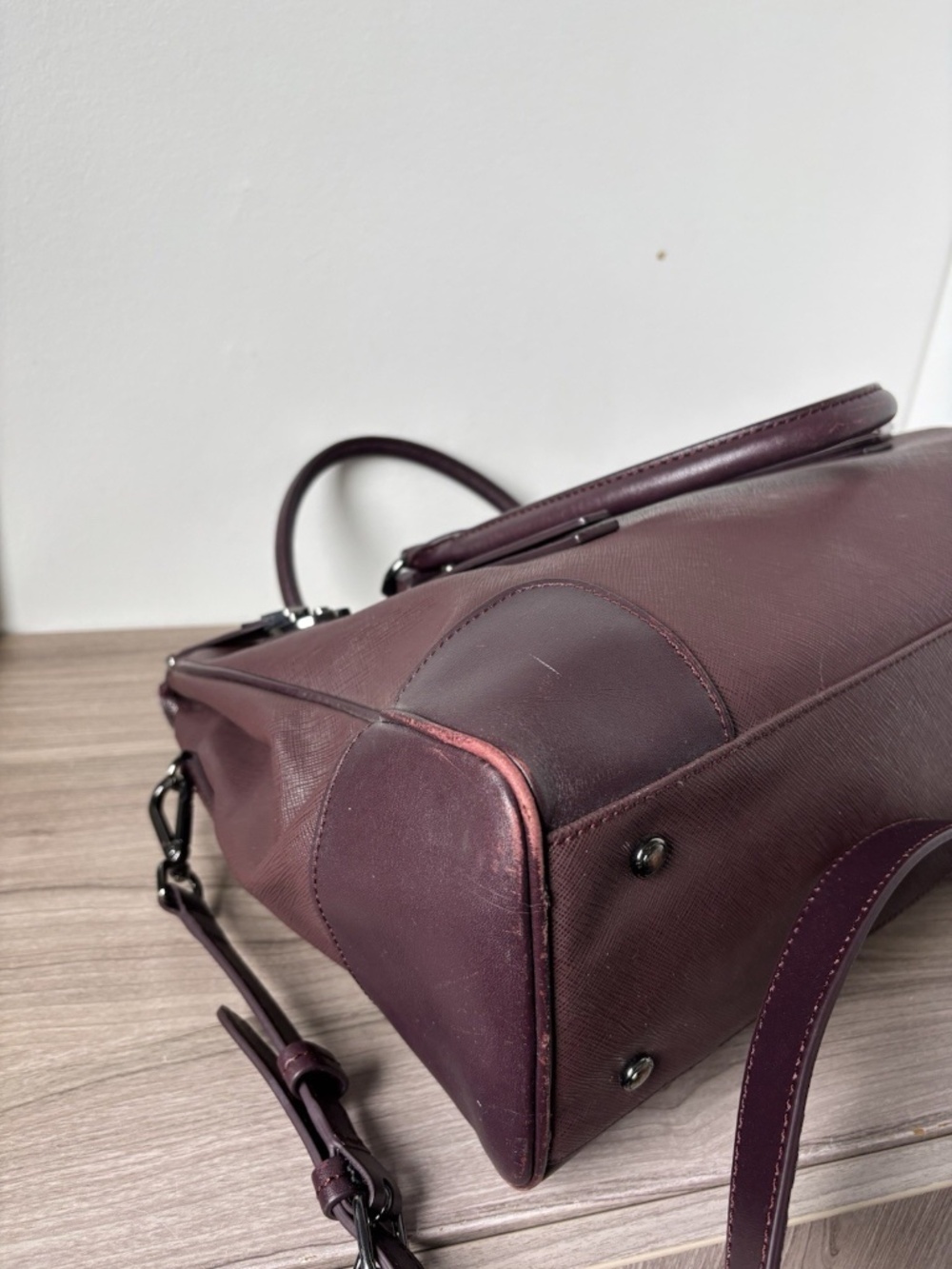 Tumi Villa Purple Leather Handbag Tote Bag Laptop Travel Purse 73126 Authentic❤️ - Picture 12 of 16